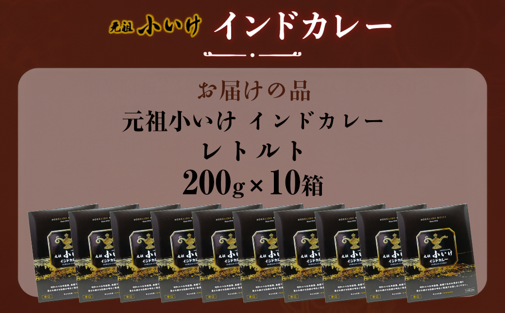 元祖小いけ インドカレー レトルト200ｇ×10 NAAN011