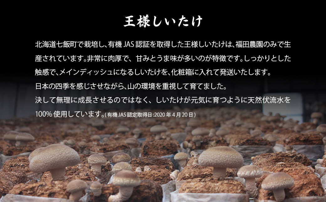 オーガニック王様生しいたけギフト 肉厚ジューシー 福田農園 NAT001