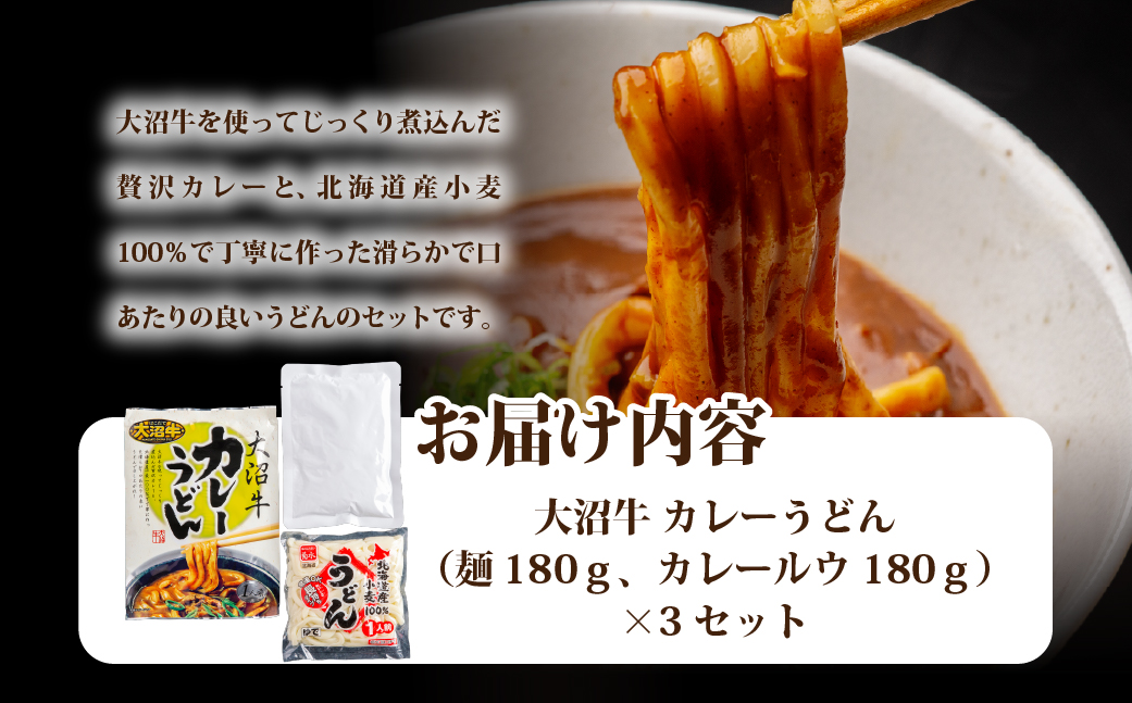 大沼牛　カレーうどん　3個 NAO031