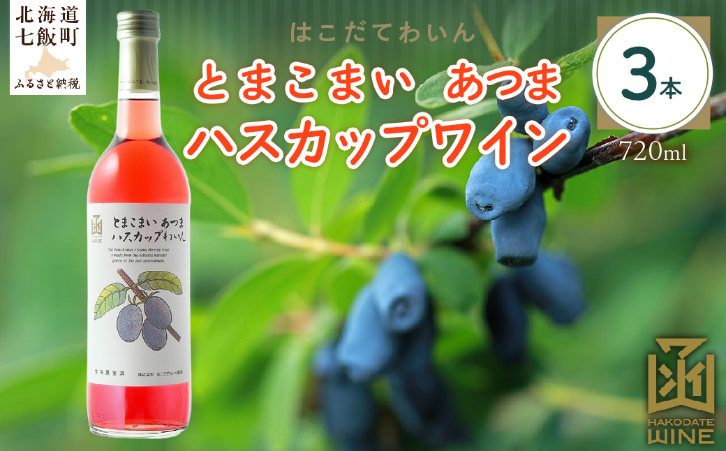 とまこまい あつまハスカップワイン　720ml　3本 NAX044