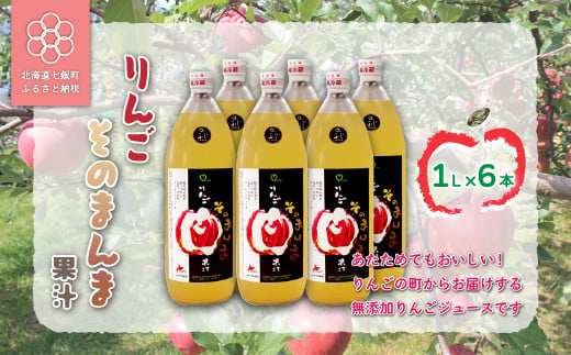 無添加 りんご果汁100% 1L×6本セット りんごジュース ストレート果汁 NAJ001