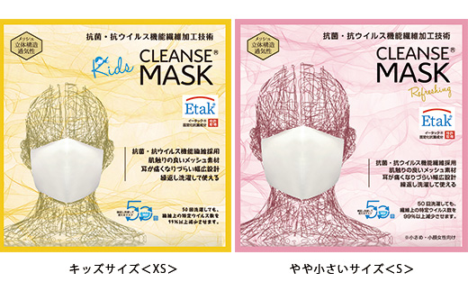 【Sサイズ】クレンゼマスク1枚 通気性 洗えるマスク