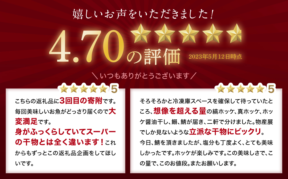 【2025年1月下旬発送】干物 おまかせ詰め合わせセット 3.5kg以上 真ホッケ 縞ホッケ サバ