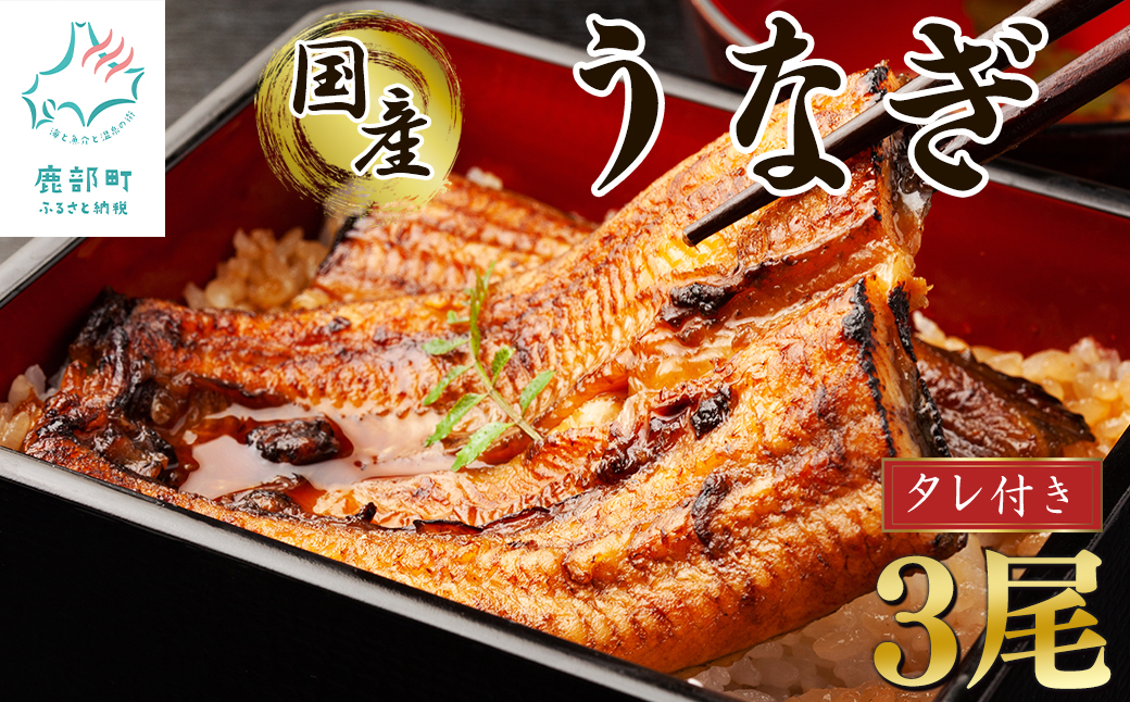 【順次発送】 国産 うなぎ 蒲焼き 3尾 タレ付き