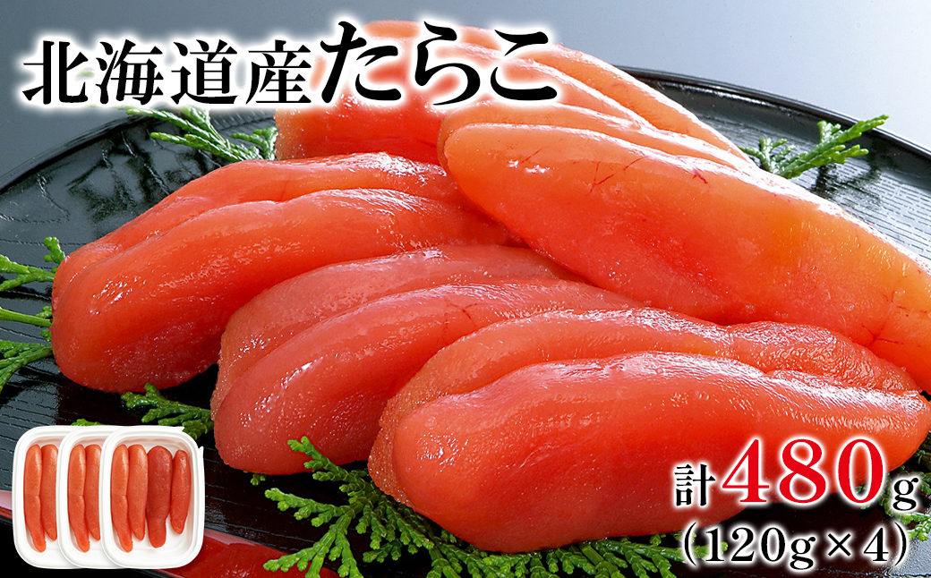 【丸鮮道場水産 】大手百貨店でも人気の前浜たらこ 便利に小分けでお届け詰合せ計 480g(120g×4) 低塩 たらこ 小分け たらこ 国産 たらこ 北海道 噴火湾産 たらこ 小分けで便利 たらこ 粒しっかり 食べ切りサイズ 小分け