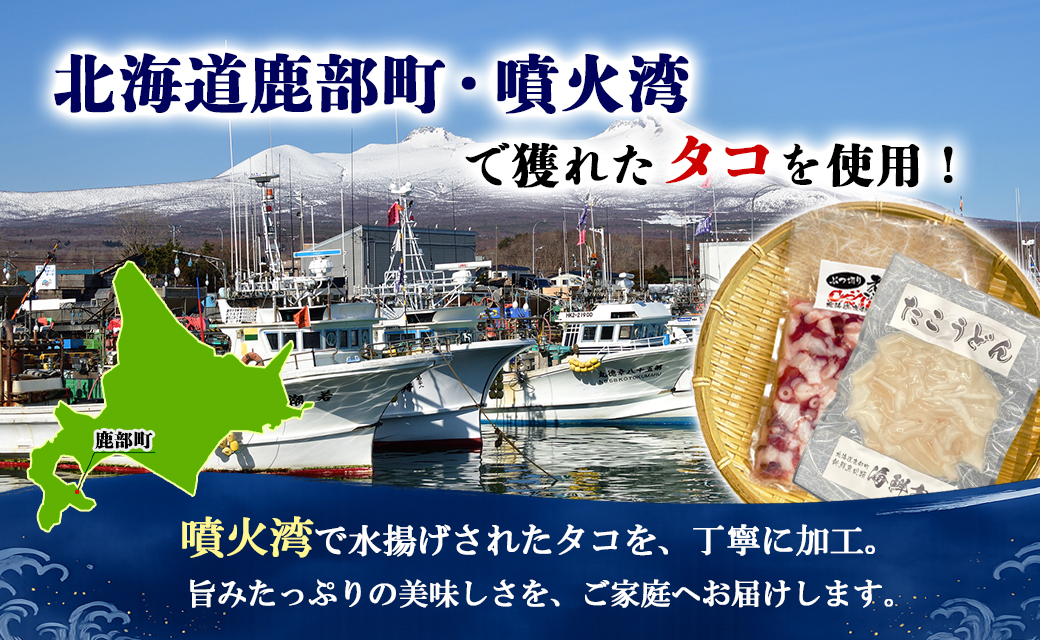 北海道産 ボイルタコ足 ぶつ切り たこうどん セット 計700g タコ 蛸 ミズダコ ボイル済み