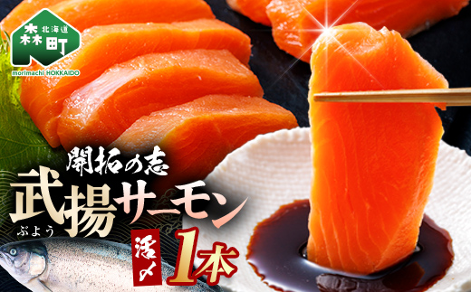 開拓の志 武揚サーモン 「森町」 活〆1本 ＜株式会社 ワイエス海商＞ サケ さけ 鮭 海鮮丼 海産物 森町 ふるさと納税 北海道 mr1-1342