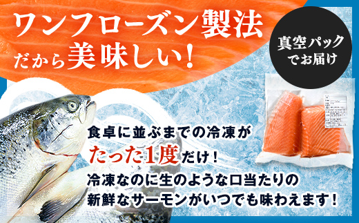 【極上の脂のり】アトランティックサーモン 背身&ハラス食べ比べセット 約1kg (500g×2) ＜道産ネットミツハシ＞ 鮭 サーモン 北海道 森町 ふるさと納税 mr1-1418