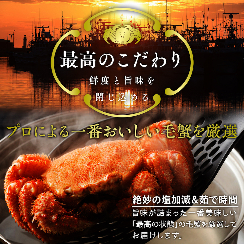 北海道産 毛がに600g以上１ハイ（冷蔵）【010014】