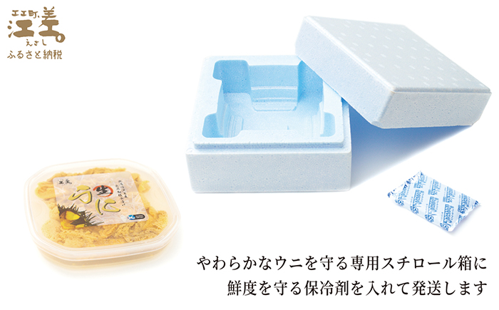 ＼2026年先行予約／北海道 江差前浜産 生うに 100g【天然・無添加・みょうばん不使用】令和8年　江差産キタムラサキウニ　日本海熊石産海洋深層水　塩水ウニ　素材を生かした自然の味　国産うに　雲丹　100グラムパック個包装