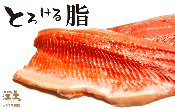 【ご愛顧感謝寄附額】【年内配送受付12/23まで】北海道産 サーモン お刺身用ブロック 300g（100g×3P）　日本海 かもめ島海面養殖　純国産 ブランドサーモン『江さしっ子 繁虎』　衝撃の口どけ　とろける脂　生食可　冷凍　小分け　個包装　トラウトサーモン　刺身　サーモンステーキ　カルパッチョ　海鮮　鮭　さけ　シャケ　しゃけ　さーもん