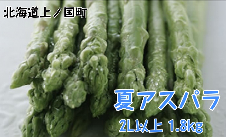 【2026年夏発送】刀祢農園の朝採り夏アスパラ　2L以上（1.8㎏）　朝採れ　農家直送　新鮮　アスパラ　グリーンアスパラ　夏野菜　旬野菜