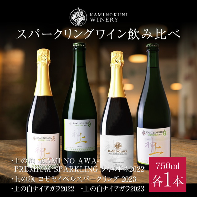 上ノ国ワイナリー「スパークリングワイン飲み比べセット」　750ml×各1本　北海道ワイン　スパークリングワイン　ワイン　wine　飲み比べ　お家飲み　プレゼント