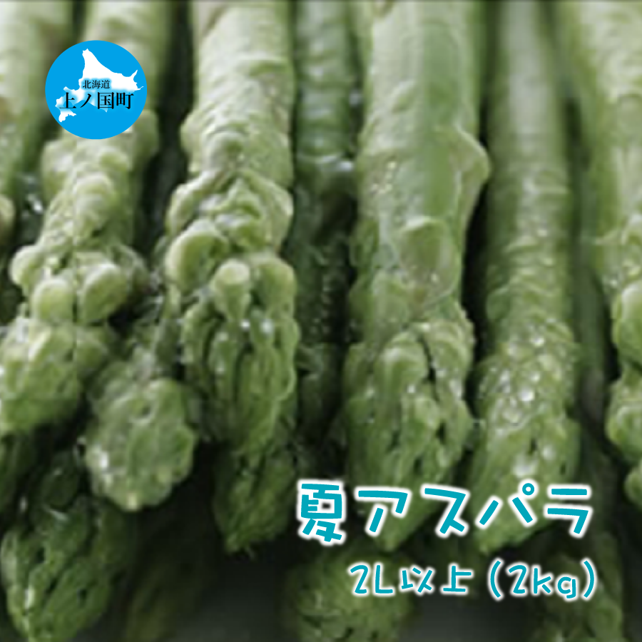【2025年夏発送】北海道上ノ国町産 朝採り当日発送 刀祢農園の夏アスパラ　2L以上（2㎏）