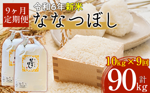 【令和6年産 新米】北海道厚沢部産ななつぼし90kg（10kg×9ヶ月連続お届け） ASG024