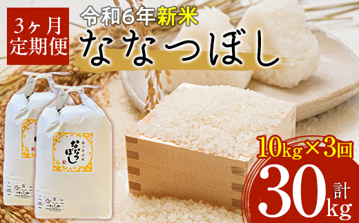 【令和6年産 新米】北海道厚沢部産ななつぼし30kg（10kg×3ヶ月連続お届け） ASG022