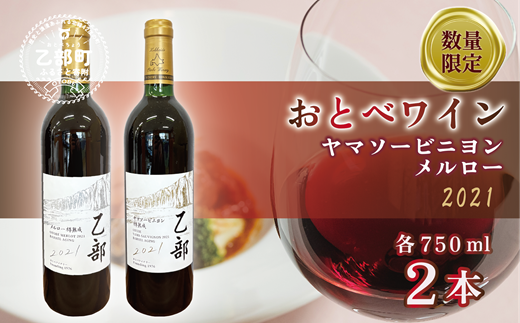 ＜おとべワイン メルロー・ヤマソービニヨン 750ml×各1本セット＞北海道 乙部町 道産 道南 道南ワイン おとべワイン ワイン 赤ワイン 限定 限定品 芳醇 香り