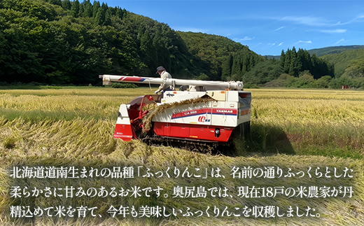 令和6年産奥尻産米「ふっくりんこ」１５kg入り OKUI003