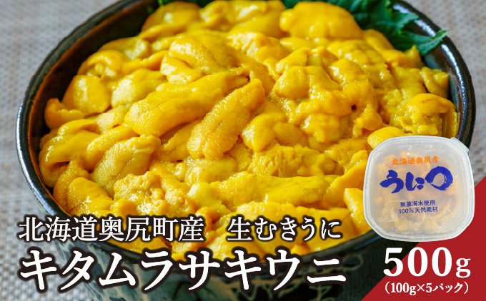【2026年7月上旬頃より順次発送】北海道奥尻産「キタムラサキウニ」500g (100g×5パック) 塩水パック【期日指定不可】 | 冷蔵 | 北海道 奥尻町 送料無料
