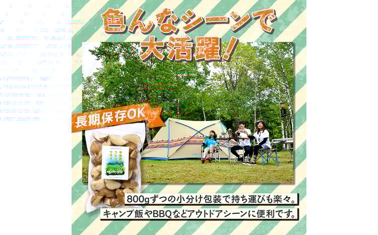 北海道今金町【幻】の今金男爵フレンチフライ 3.2kg（800g×4袋）   F21W-174