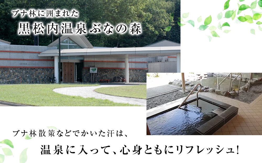 美肌の湯「黒松内温泉ぶなの森」無料入浴券 12枚