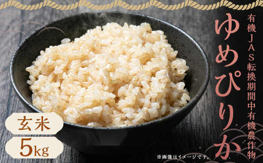 【令和7年産】有機JAS転換期間中有機農産物 らんこし産 玄米 ゆめぴりか 5kg（中村農場）お米 米 【2025年10月上旬〜2026年7月下旬発送予定】