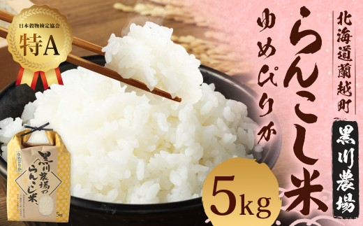 〈令和7年度産〉らんこし米 (ゆめぴりか) 5kg (黒川農場) お米 米 白米 精米 こめ おこめ ごはん ご飯 御飯 米飯 ブランド米 蘭越米 国産 産地直送 お取り寄せ 北海道産 北海道 蘭越町