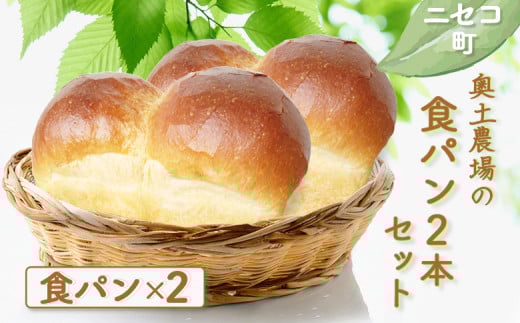 食パン 2本 セット | オンライン 申請 ふるさと納税 北海道 ニセコ プレーン パン ぱん 美味しい食パン 朝食 朝ごはん 道産小麦 厚切り トースト 優しい甘み ふんわり 冷凍パン 奥土農場 ニセコ町【42020】