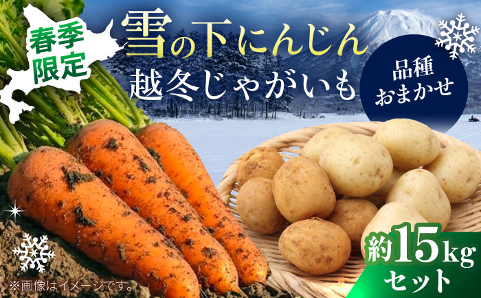 【2027年3月下旬以降順次発送】 雪の下にんじんと越冬じゃがいもセット 計15kg（じゃがいも種類おまかせ）|  野菜セット 野菜 セット にんじん じゃがいも  |  道の駅 真狩フラワーセンター [BPAM035]