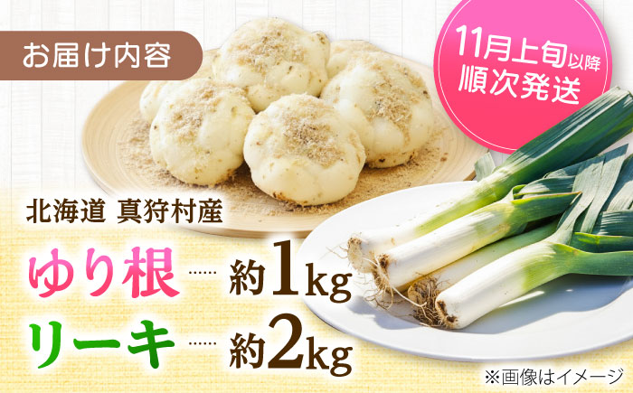 【2026年11月上旬以降順次発送】 ゆり根とリーキ  計3kg  |  ゆり根 リーキ 野菜 やさい 北海道 産地直送 |  道の駅 真狩フラワーセンター [BPAM022]