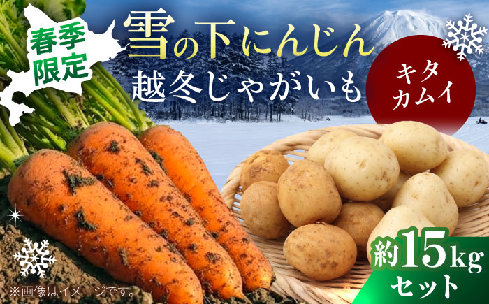 【2027年3月下旬以降順次発送】 雪の下にんじんと越冬じゃがいもセット 計15kg（キタカムイ）||  野菜セット 野菜 セット にんじん じゃがいも  |  道の駅 真狩フラワーセンター [BPAM037]