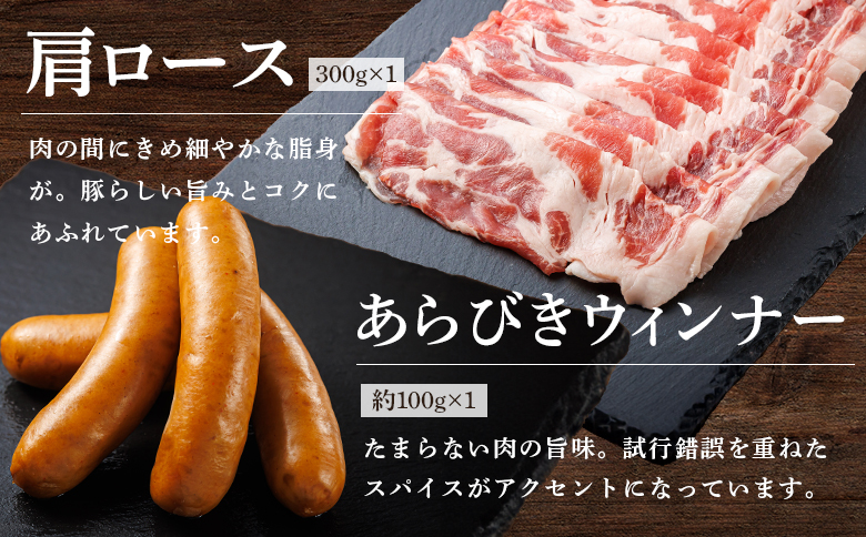 ルスツ豚詰め合わせ 1.05kg 約1kg ルスツ豚 ブランド豚 豚肉 豚 ぶた肉 留寿都村 ルスツ ふるさと納税 オンライン バラ ロース 肩ロース スライス ウインナー あらびきウインナー セット 北海道 留寿都　辻畜産 どんどん市 詰合せ【1400101】