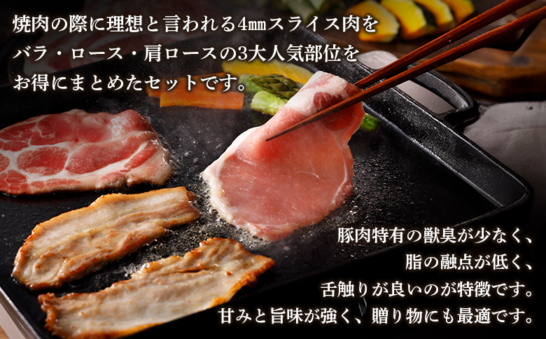 ルスツ羊蹄ぶた 徳用 焼肉セット バラ 肩ロース ロース 1.8kg オンライン 申請 ふるさと納税 北海道 留寿都 豚肉 豚 ブランド豚 肉 お肉 ポーク 焼肉 4mm スライス 小分け 便利 冷凍 国産 お取り寄せ 留寿都村【2201702】