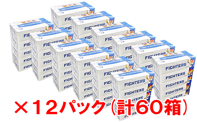 北海道日本ハムファイターズボックスティッシュ 12パック 60箱 まとめ買い 日用雑貨 紙 消耗品 生活必需品 大容量 備蓄