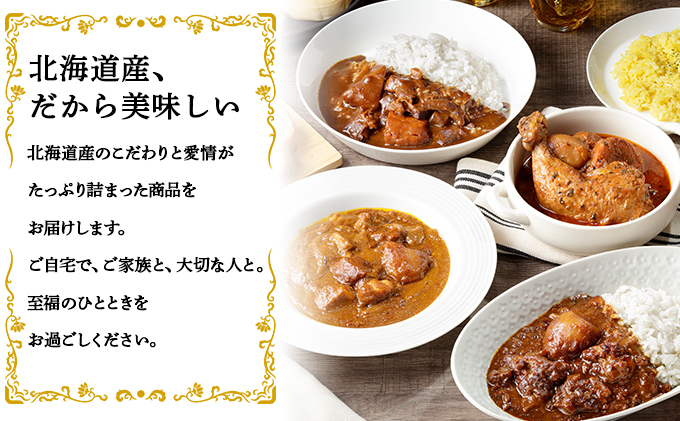 北海道 倶知安 カレー 4種 食べ比べ 各3個 計12個 中辛 スープカレー ビーフカレー ポークカレー 牛すじカレー じゃがいも 牛肉 豚肉 鶏 チキン 業務用