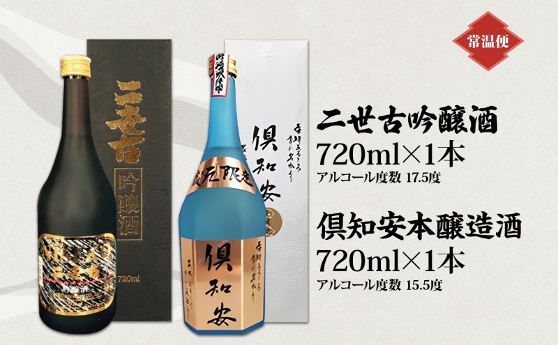 北海道 日本酒 二世古吟醸酒 ＆ 倶知安本醸造酒 セット 720ml 各1本 お酒 地酒 吟醸酒 本醸造酒 飲み比べ グルメ お取り寄せ ギフト お中元 お歳暮 吟醸 本醸造 二世古酒造 送料無料 ニセコ くっちゃん 倶知安 