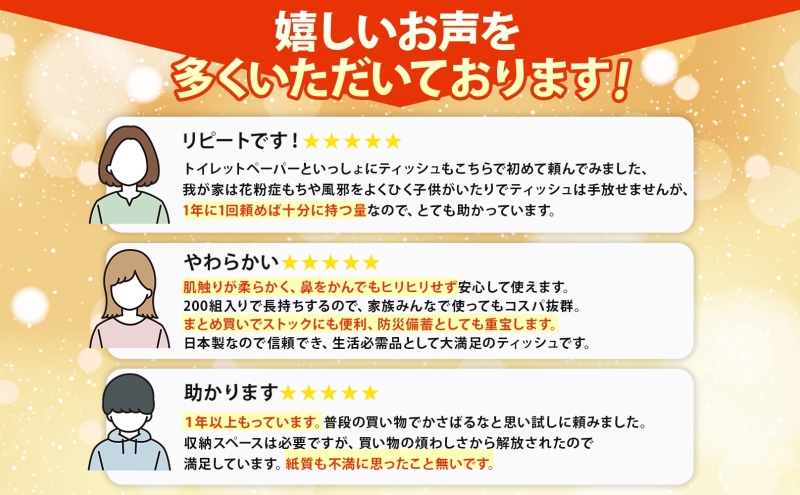ブライティア ソフト ボックスティッシュ 200組 400枚 60箱 日本製 まとめ買い ティッシュ リサイクル 長持 防災 常備品 日用雑貨 消耗品 生活必需品 備蓄 ペーパー 紙 北海道 倶知安町 日用品 