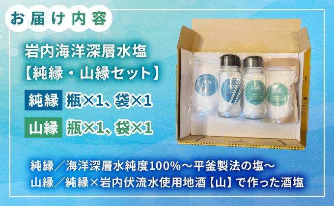 岩内海洋深層水塩【純縁・山縁セット】（純縁瓶×1・袋×1 ・山縁瓶×1・袋×1）035-a003