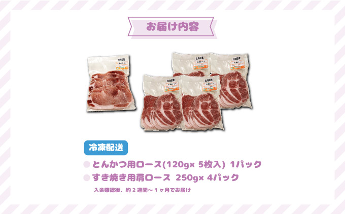 北海道産豚肉・とんかつ用ロース＆肩ロースすき焼き用セット F21H-436