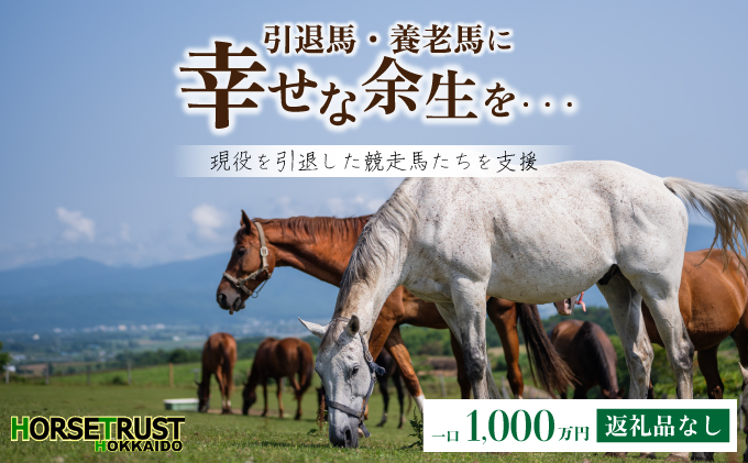 [引退競走馬 余生支援]北海道 岩内町 ホーストラスト北海道支援 1000万円コース 引退馬