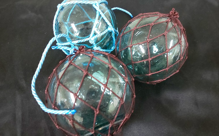 漁師のガラス浮き球3個セット