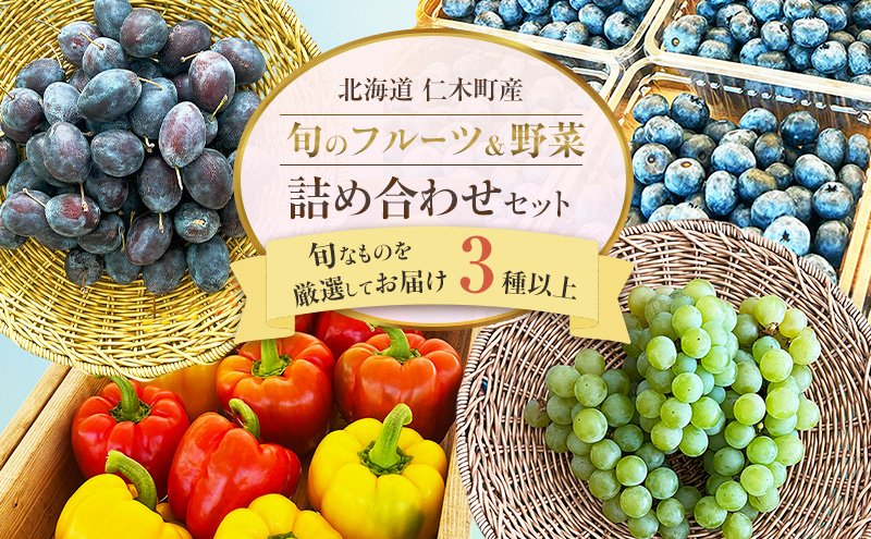 先行受付/7月下旬発送 ［ 旬のフルーツ＆野菜詰め合わせ 3種以上 ］【 ぶどう プルーン ブルーベリー パプリカ きゅうり なす ピーマン ミニトマト 野菜 果物 フルーツ 新鮮 北海道産 仁木町産 北海道野菜 】[株式会社NATICA]