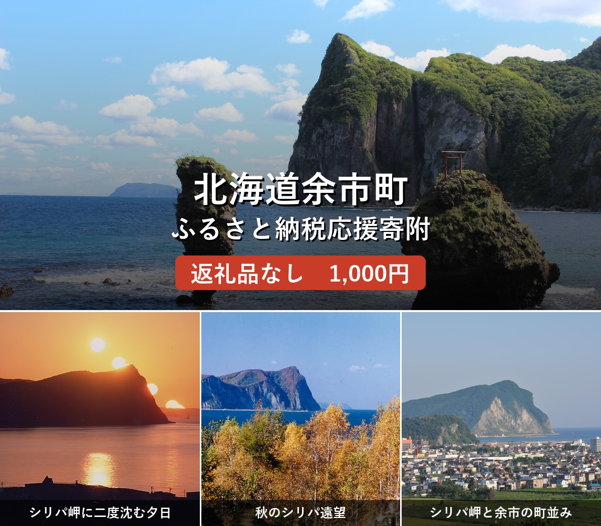 【返礼品なし】北海道余市町への寄附 応援支援 返礼品なし_Y999-0005