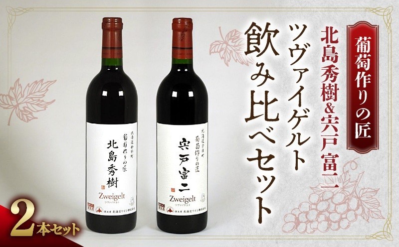 【ワイン】葡萄作りの匠「北島秀樹」＆「宍戸富二」ツヴァイゲルト飲み比べセット【余市】_Y034-0093