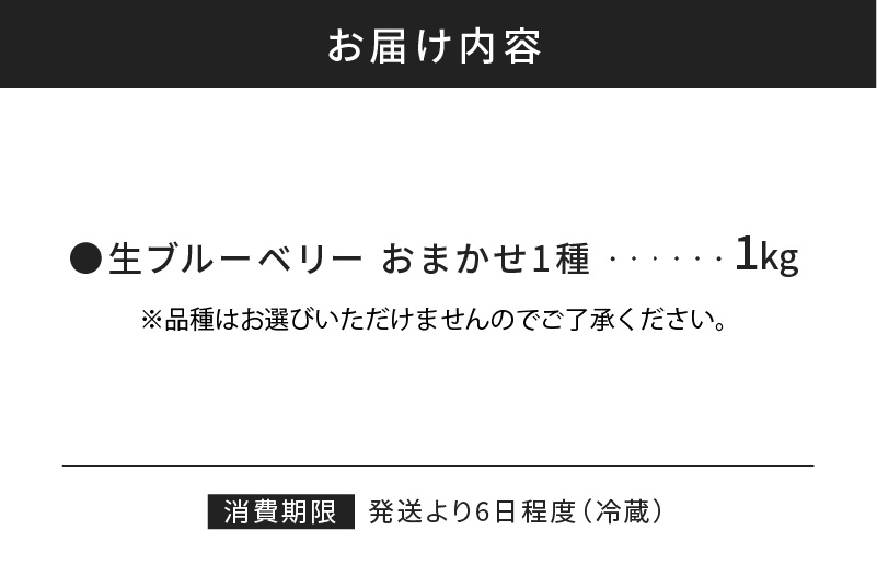 【2026年7月下旬頃より発送】青果ブルーベリーおまかせ1種1kg（500g×2パック）＜アイケイファーム余市＞_Y111-0009