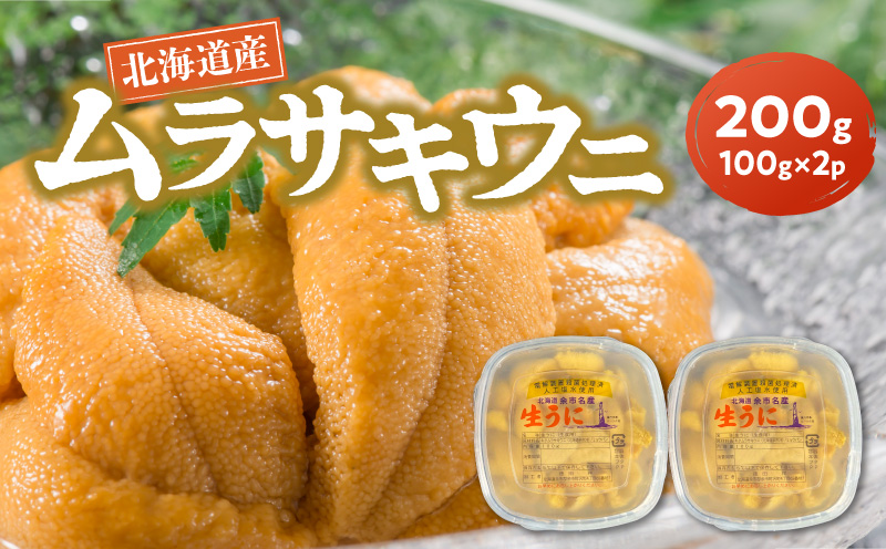 【2027年夏発送】塩水ウニ【ムラサキウニ】 100g×2パック 計200g 北海道余市町産塩水ウニ発祥の地 高級ウニ 高級雲丹 ムラサキウニ 白うに 目利き 北海道産ウニ 余市産ウニ 雲丹 うに 塩水うに_Y037-0357