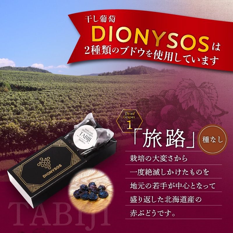 【ギフトボックス】余市産完全無添加干し葡萄DIONYSOS 6箱セット_ Y050-0029