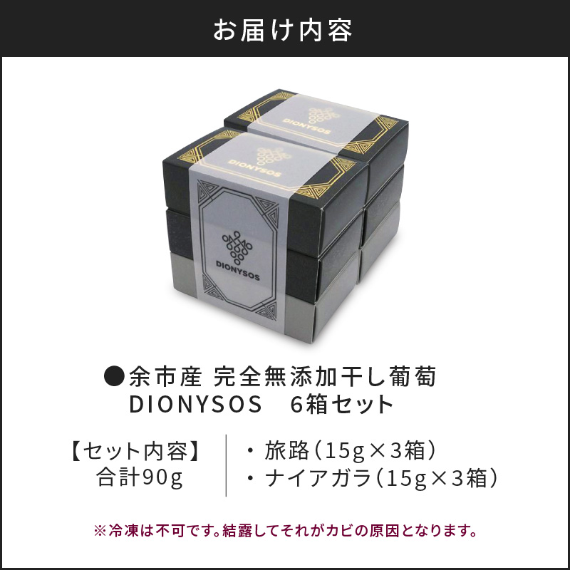【ギフトボックス】余市産完全無添加干し葡萄DIONYSOS 6箱セット_ Y050-0029