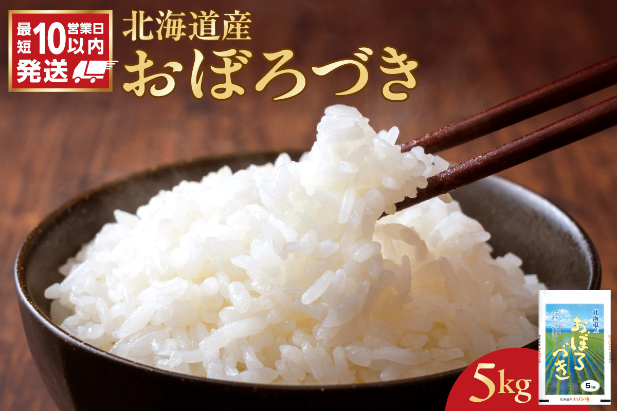 【10営業日以内発送】北海道産 おぼろづき 5kg 精米 お米 令和7年産 即納_Y138-0025