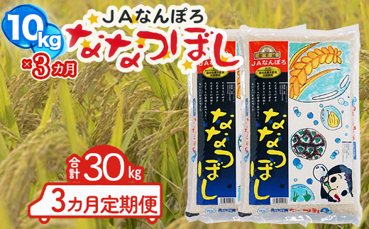 北海道産 ななつぼし 30kg【10kg×3カ月定期便】令和7年産 YES!clean 北海道安心ラベル 北海道南幌町 道産米 NP1-479